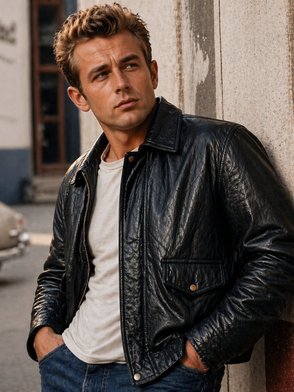 Leather Jacket Gifts for Men Urban Fashion Classic Bomber Jacket Full Zip Pocket